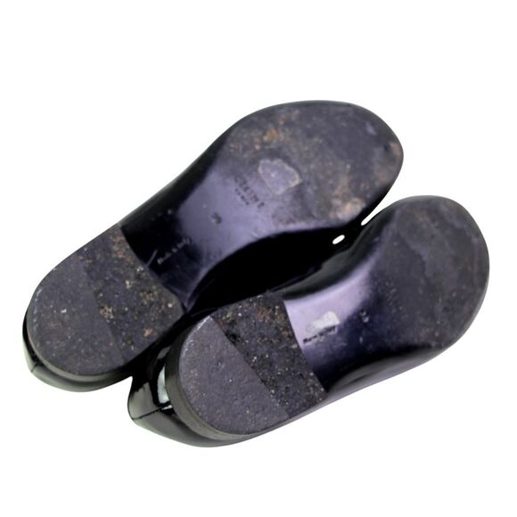 CELINE PATENT BLACK GENUINE LEATHER LOW HEEL ROUND TOE SLIP ON LOAFER SHOES 38 - Picture 8 of 10